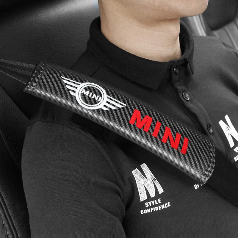 

Car Emblem Badge Styling Seat Belt Shoulder Pads Seat Belt Cover For Mini Cooper ONE JCW R50 R53 R55 R56 R57 R58 R59 R60 R61 F54