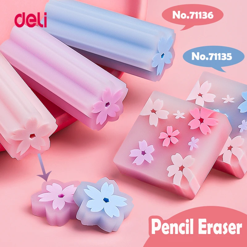 Deli Kawaii Сакура ластики карандаш ластик для девочек канцелярские товары школы и