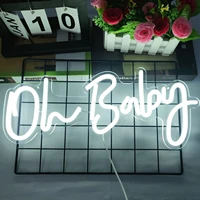 led oh baby neon sign light for baby shower decorations wedding decor backdrop photo first birthday party neon lights home decor