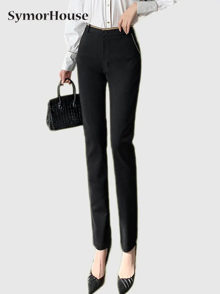 

Women Suit Pants Spring Office Lady Straight Trousers New Solid Slim High Waist Pencil Pants Formal Female Pants Bottoms Autumn