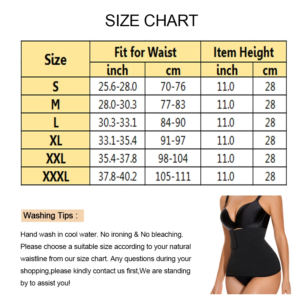 SEXYWG Waist Wrap for Stomach Waist Trainer Shapewear Tummy Control Belt Women Firm Waist Support Belt Belly Wrap Waist Cincher