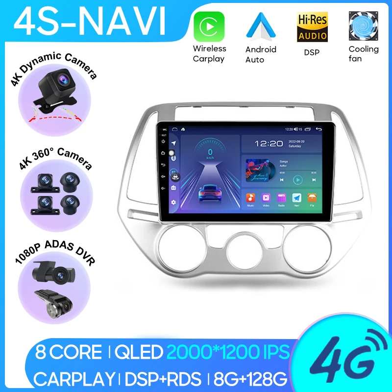

Car MP4 Radio Carplay Android Player For Hyundai i20 PB 2012 - 2014 Navigation GPS Android Auto DSP 4G BT Wifi No 2din DVD