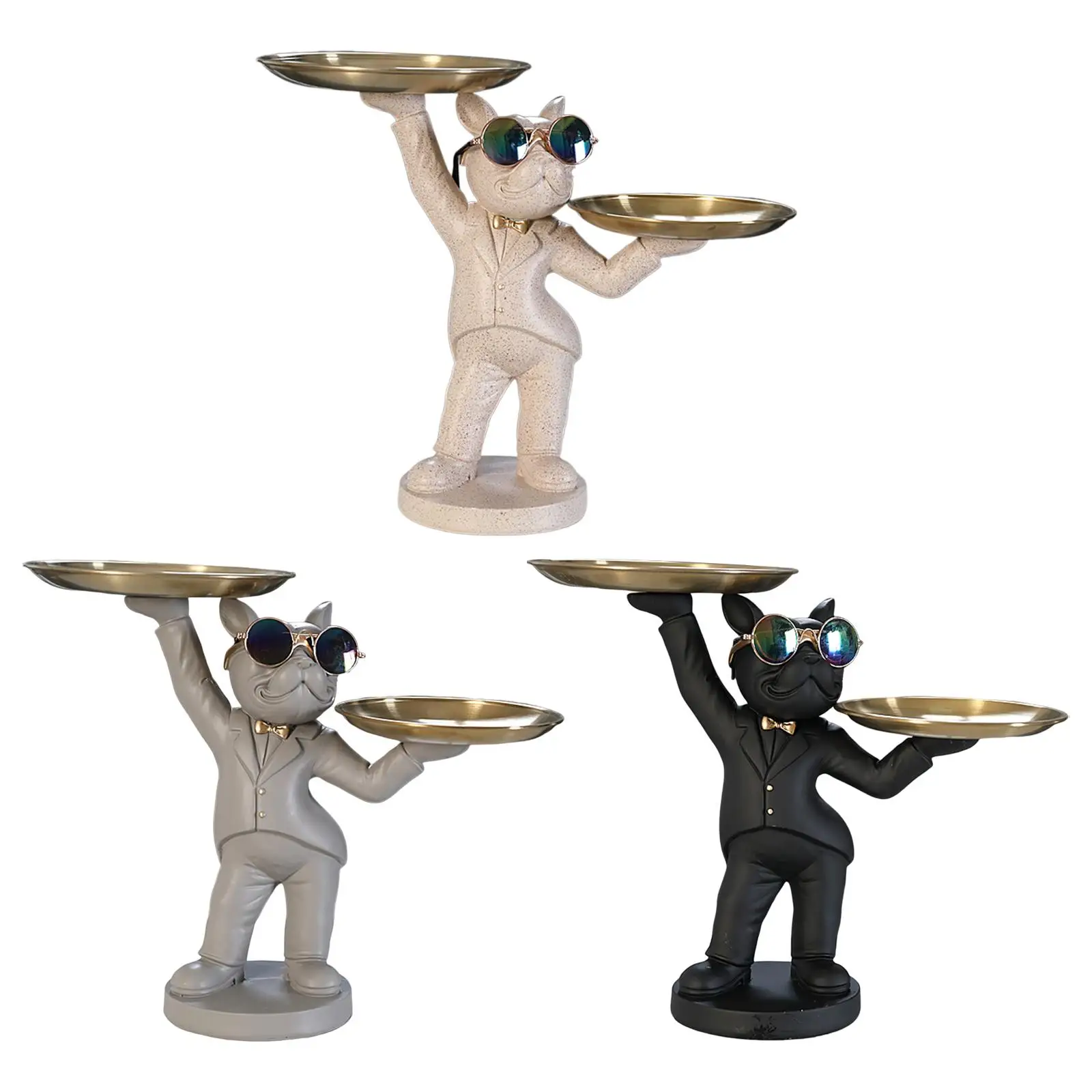 

Dog Desk Storage Tray Resin Sculpture Figurine Sundries Container