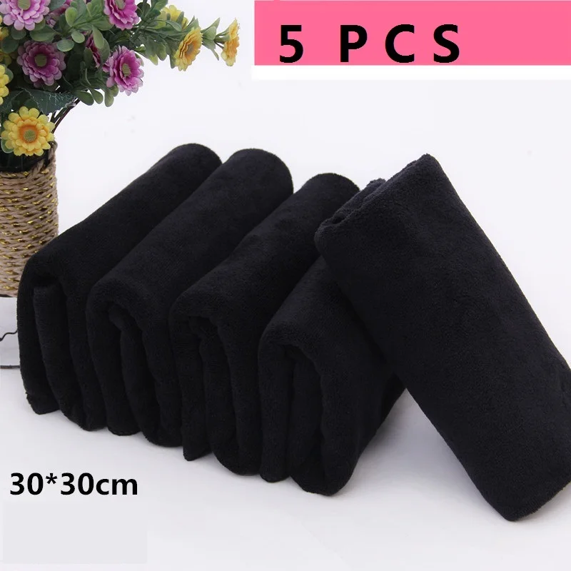 

20Pcs 30x30cm Car Wash Towels Black Microfibers Car Detailing Cleaning Home Window Car Accessories For Volkswagen VW Bmw Ford