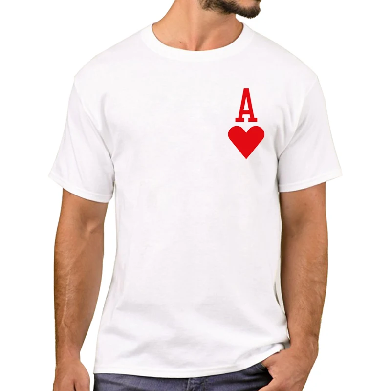 

Модные футболки с принтом Ace of Hearts, с коротким рукавом