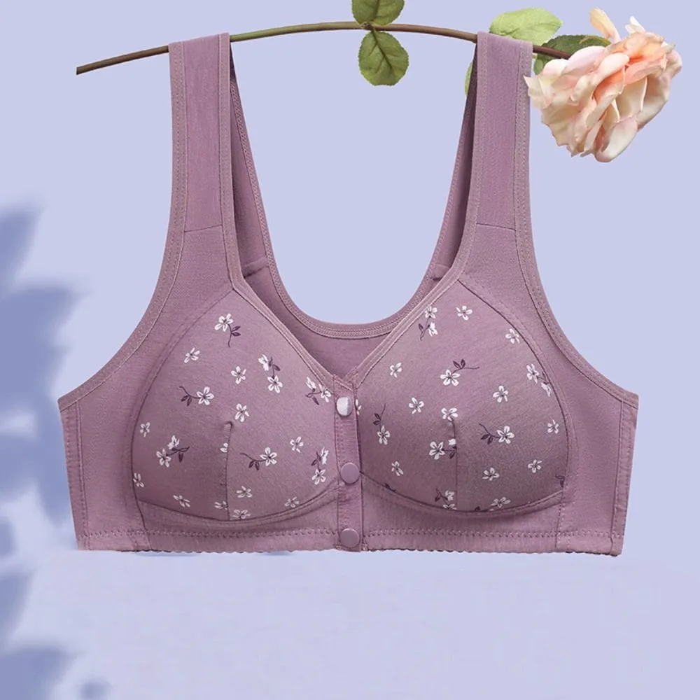 Милый бюстгальтер на пуговицах спереди с цветочным принтом удобный бретелях для