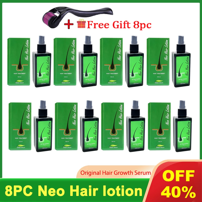 8PCx120ml Neo Hair lotion Hair Growth Serum Essence Oil Hair Loss Treatment Growth Hair for Men Women Thailand wholesale support