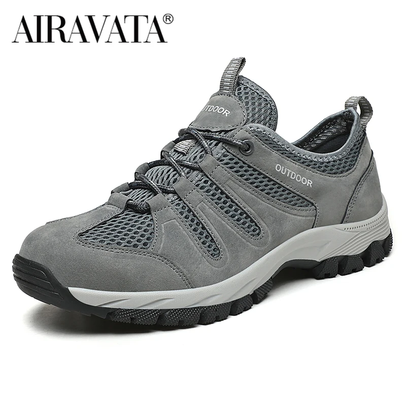 Men Hiking Shoes Outdoor Sports Shoes Mesh Breathable Nonslip Casual Male Athletic Jogging Sneakers