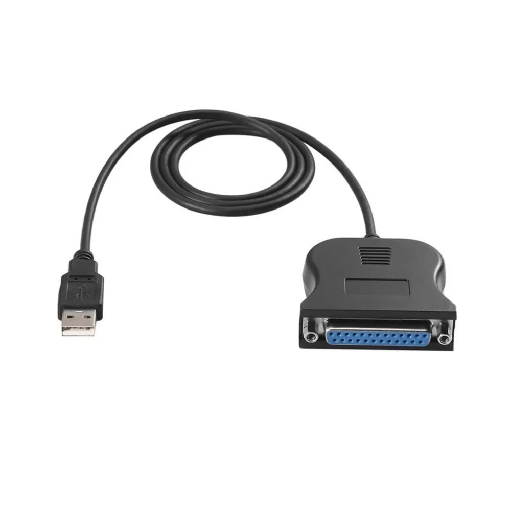 Фото 2025 Горячий USB на 25-контактный параллельный кабель принтера DB25, адаптер, шнур-конвертер, черный двунаправленный параллельный интерфейс, связь №1