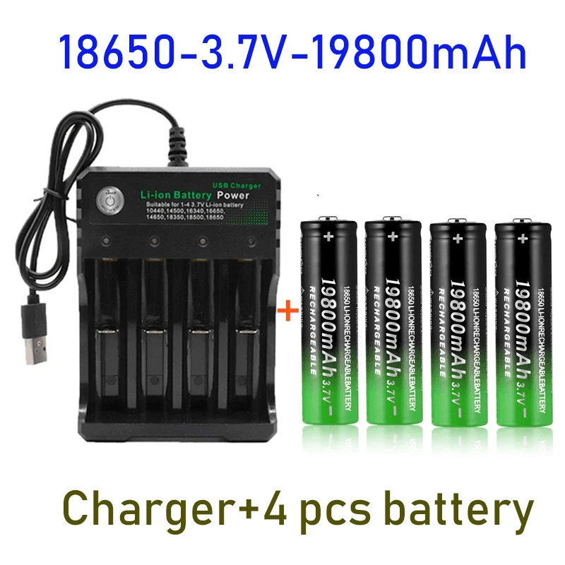 

2022neue18650 batterie 3,7 V wiederaufladbare liion batterie für Led taschenlampe batterie 18650 batterie Großhandel + ladegerät
