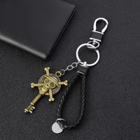 japanese anime one piece keychain pendant luffy creative metal mens womens schoolbag pendant car key ring classmate gift 2022