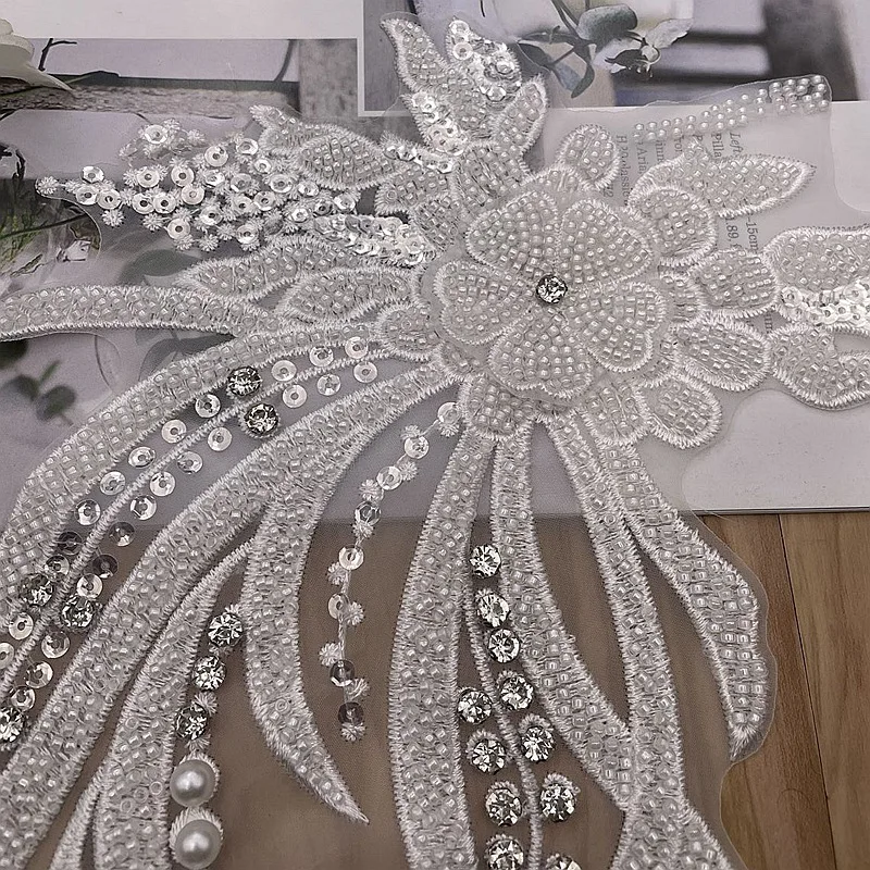 Вышитый стеклянный бисер бриллиантовый воротник аксессуары для свадебного