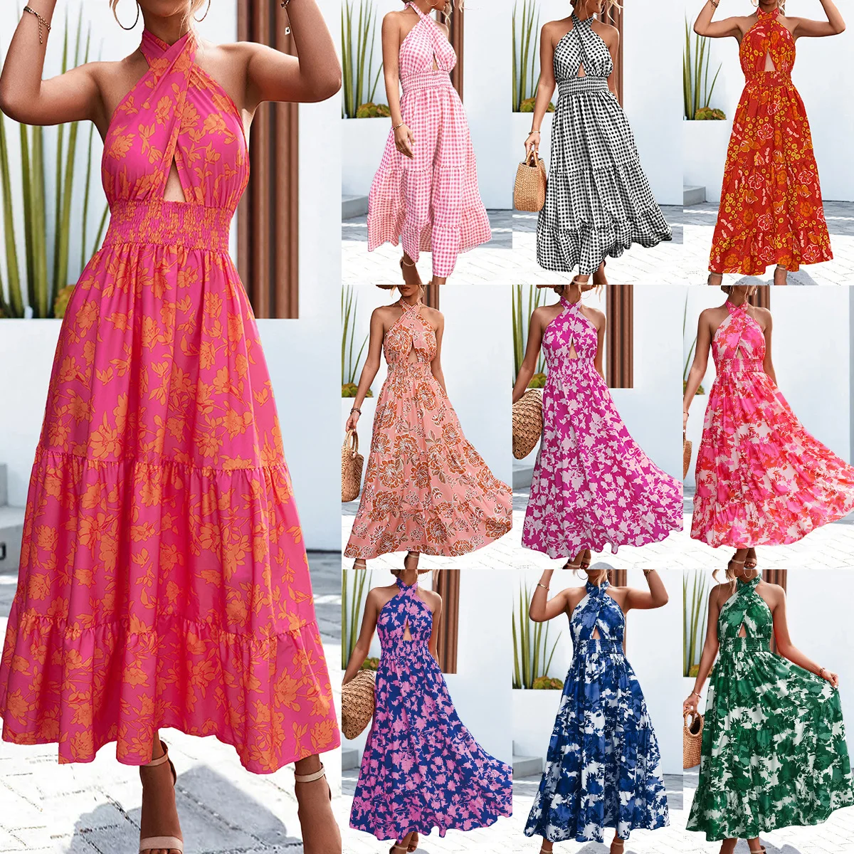 

Элегантное женское платье Новинка весна-лето 2023 пикантное праздничное платье-качели на бретельках с открытой спиной и поясом