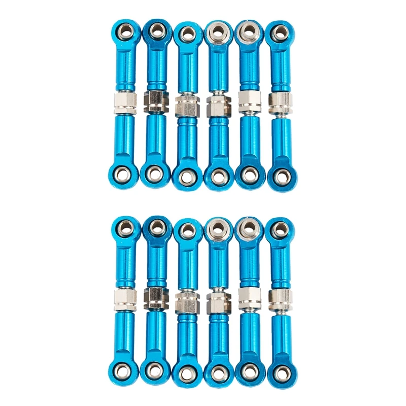 

FBIL-12Pcs Adjustable For Wltoys A949 A959 A969 A979 K929 Upgrade Parts Metal Linkages Pull Rod Servo Link A959-03