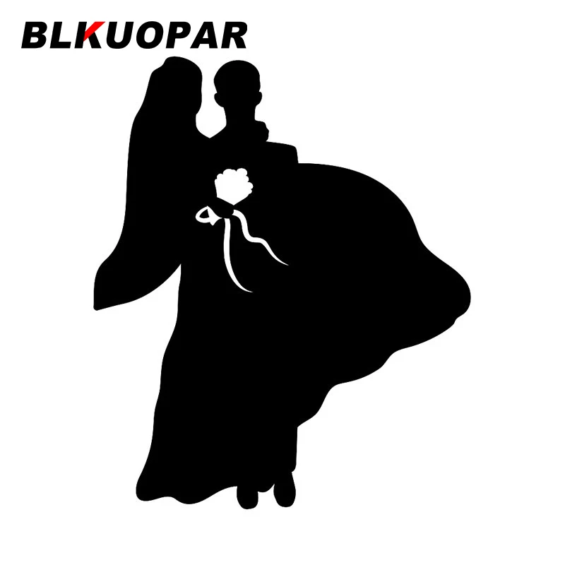 

Наклейка на автомобиль BLKUOPAR для жениха и невесты с букетиком, водостойкая, Солнцезащитная графика, окклюзия, царапины, автомобильные аксесс...