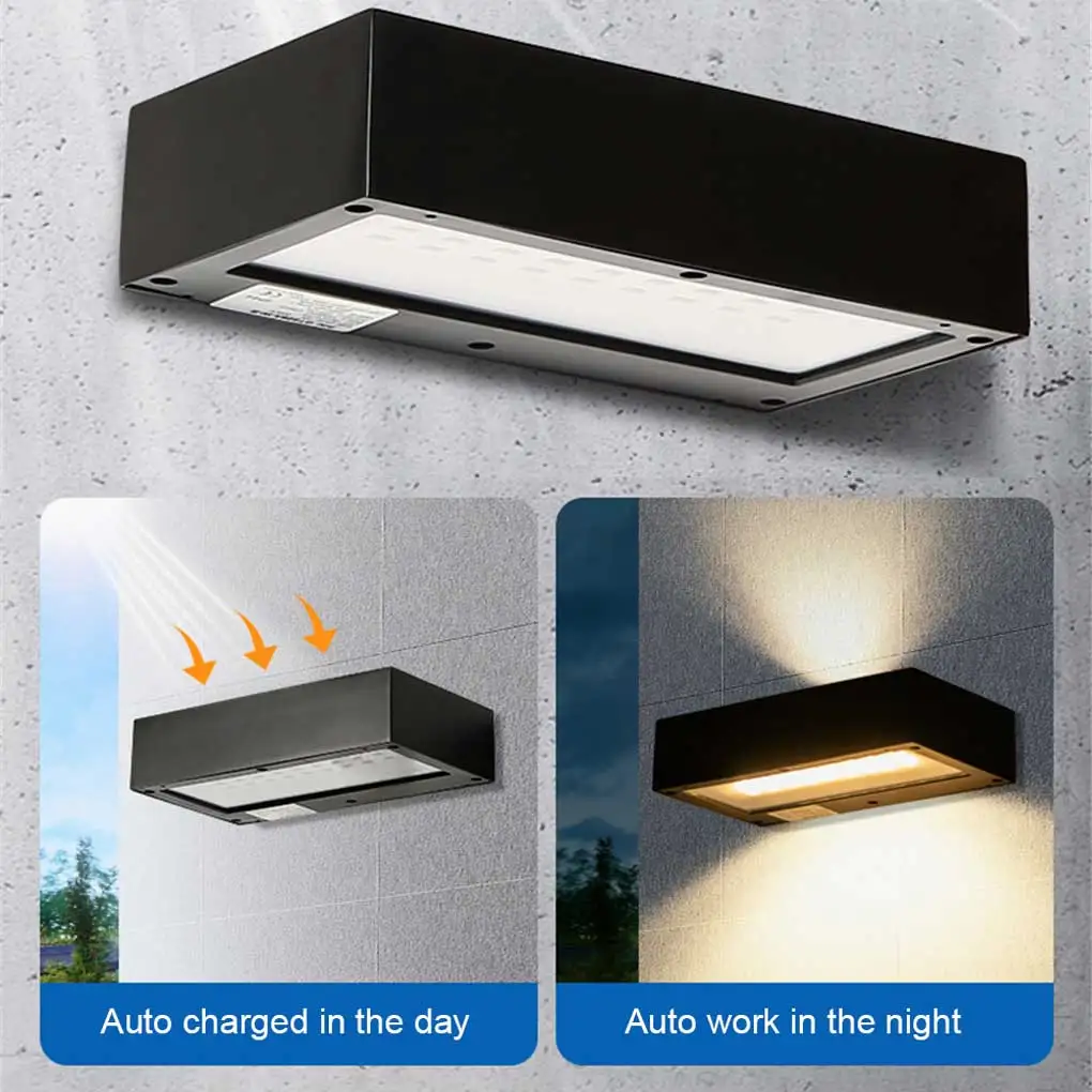 

Solar Powered Wall Light Outdoor Garden Pathway Park Porch Backyard Courtyard Lawn Stair Landscape Lamp Silver