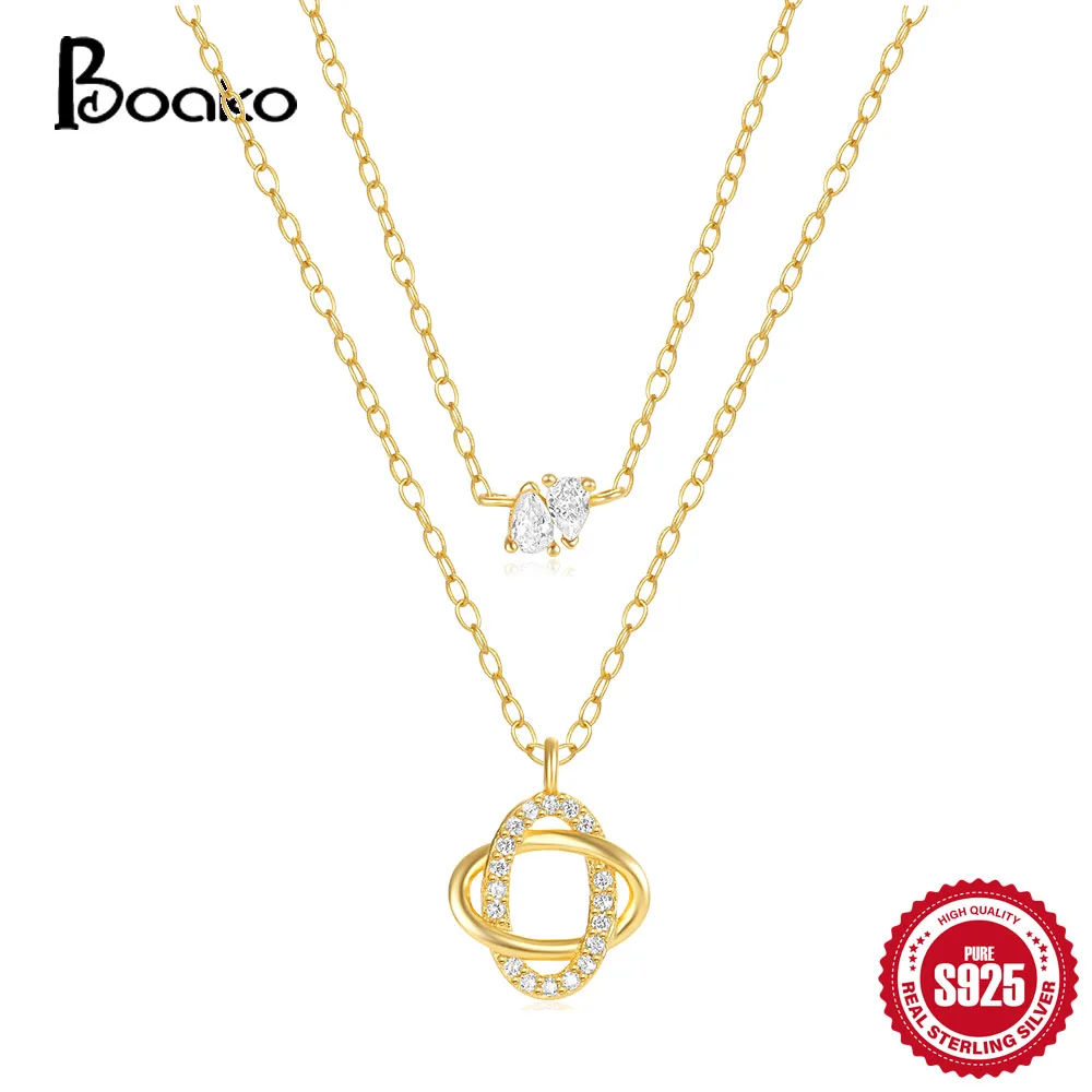 Женская цепочка с подвеской в виде капли воды из серебра 925 пробы