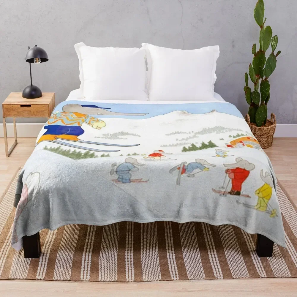 Одеяло для катания на лыжах Babar goes декоративные кровати свободные одеяла сна