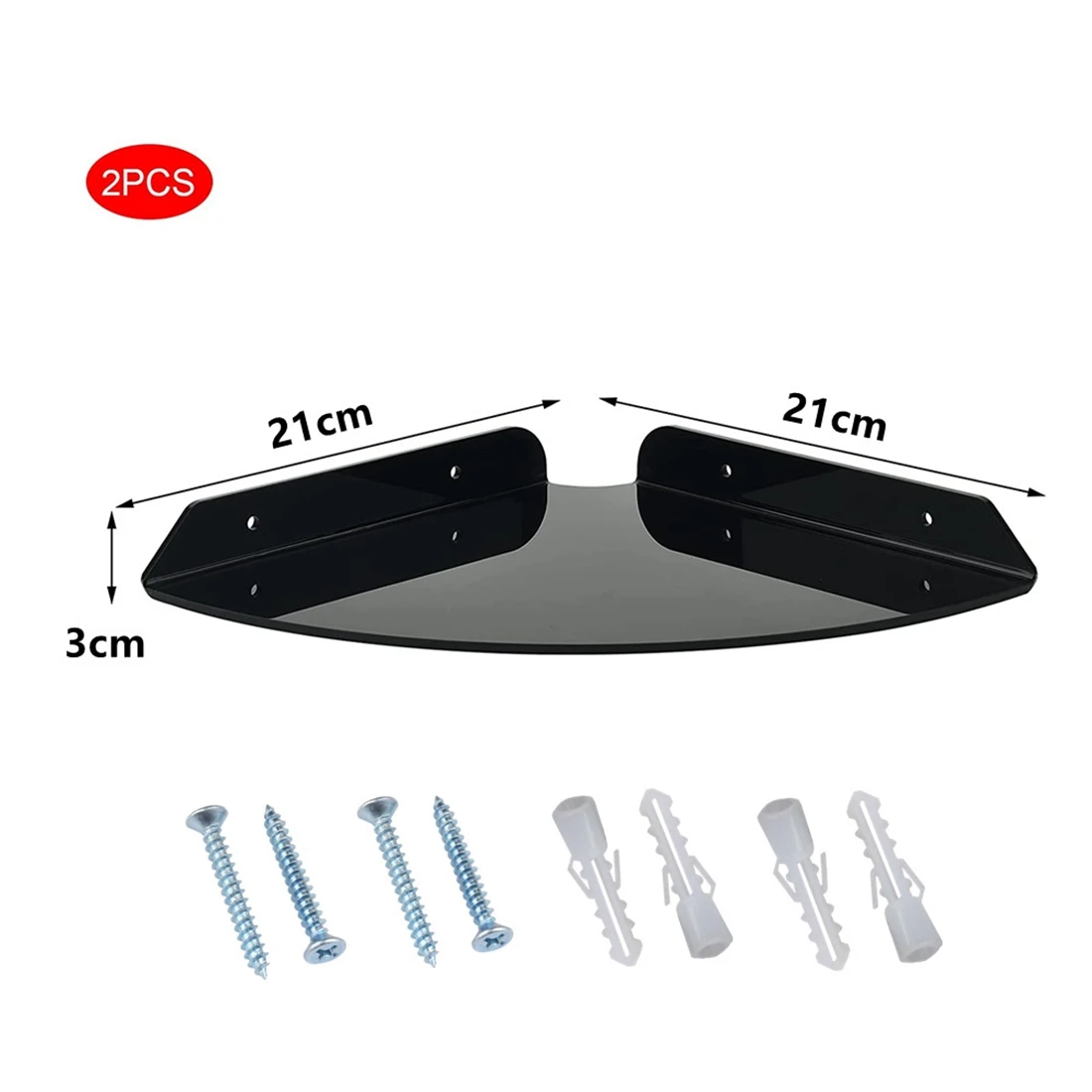 2 шт. настенные акриловые угловые полки для душа