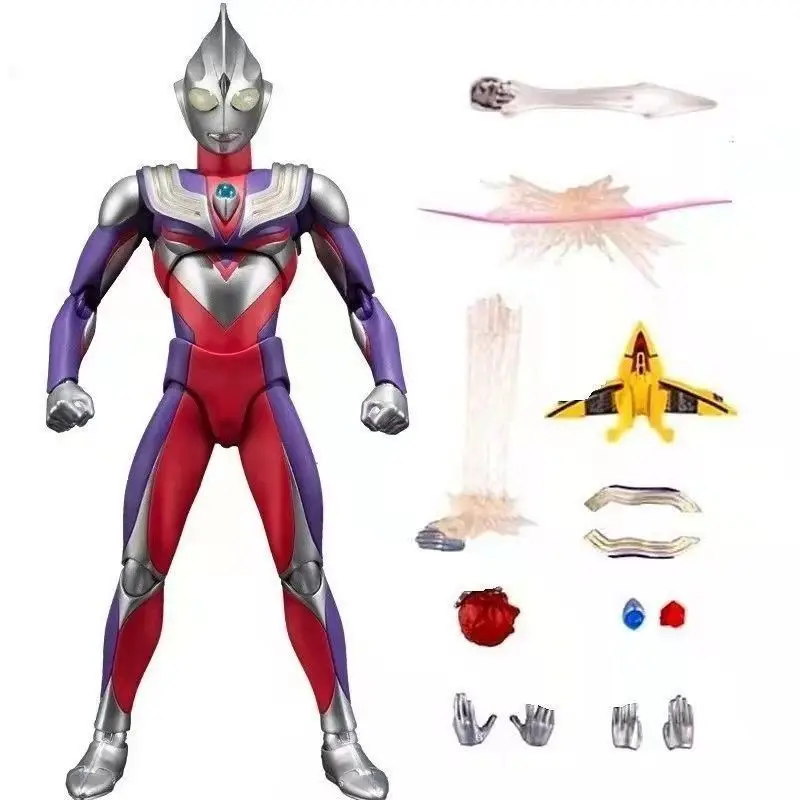 

Super Cute Cartoon Change Weapons Shining DiGa Composite Form SHF Ultraman King Act Doll Model Hand Toy