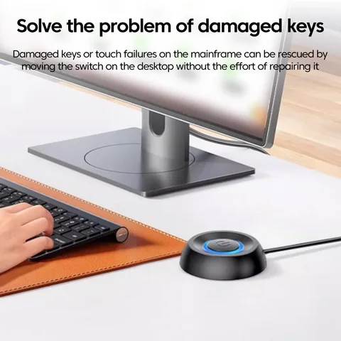 1,8 м переключатель для настольного компьютера, голубой, Стандартный, для материнской платы ПК, внешняя кнопка запуска питания, Удлинительный шнур, круглый переключатель запуска