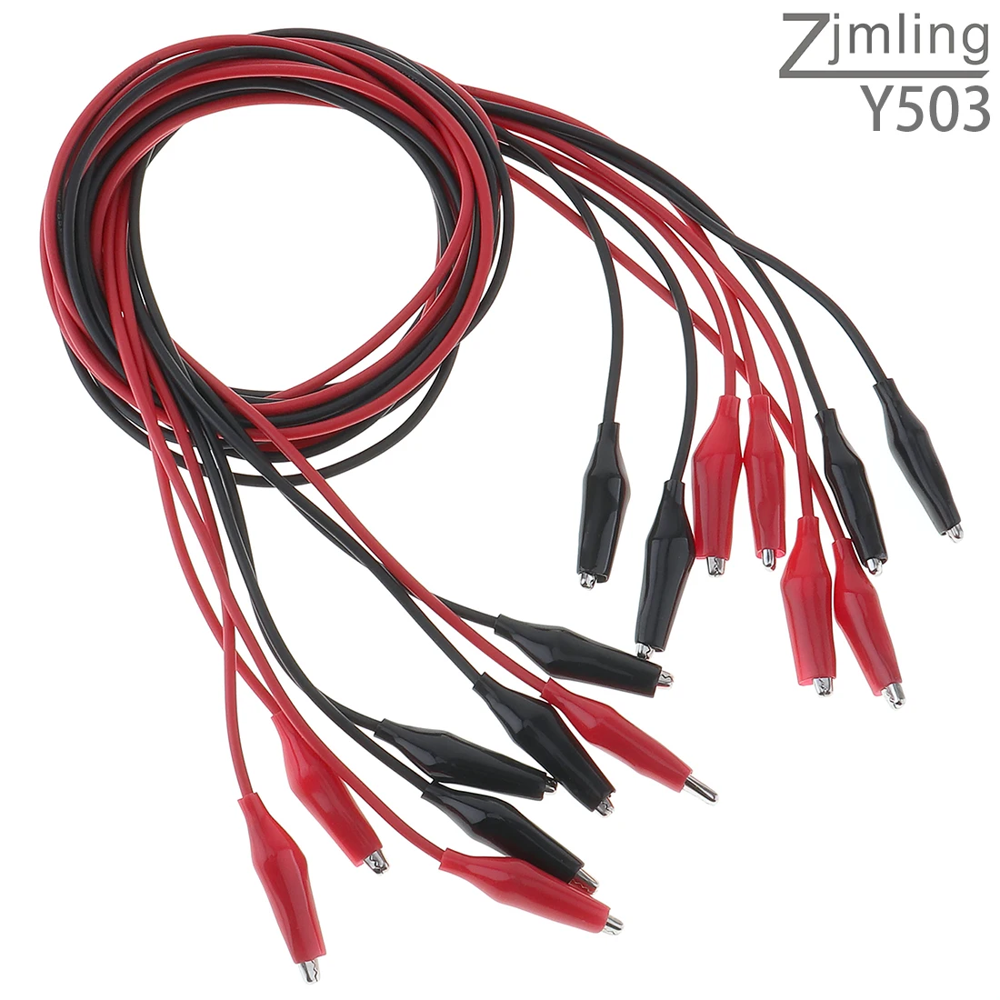 

8pcs 35mm Double ended Red / Black Clip Silicone Boot Crocodile Cable Alligator Jumper Wire Test Line for Testing Probe Meter
