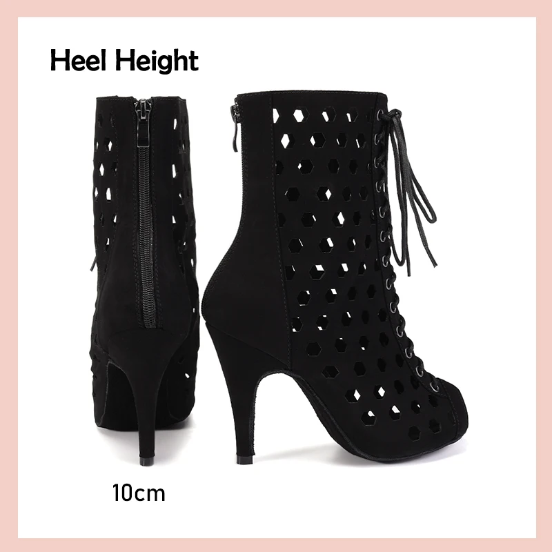 DKZSYIM Latin New Dance Boots Soft Soles Women Ballroom Dance Shoes Ladies Girls Tango/Salsa Shoes For Dance High Heels 4cm-11cm