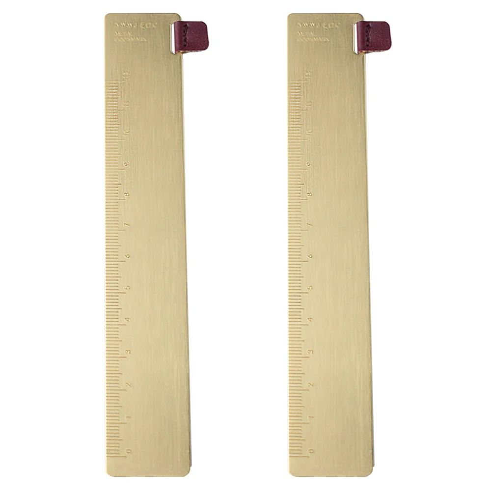 

2Pcs Decorative Rulers Sturdy Metal Rulers Math Studying Rulers for Students