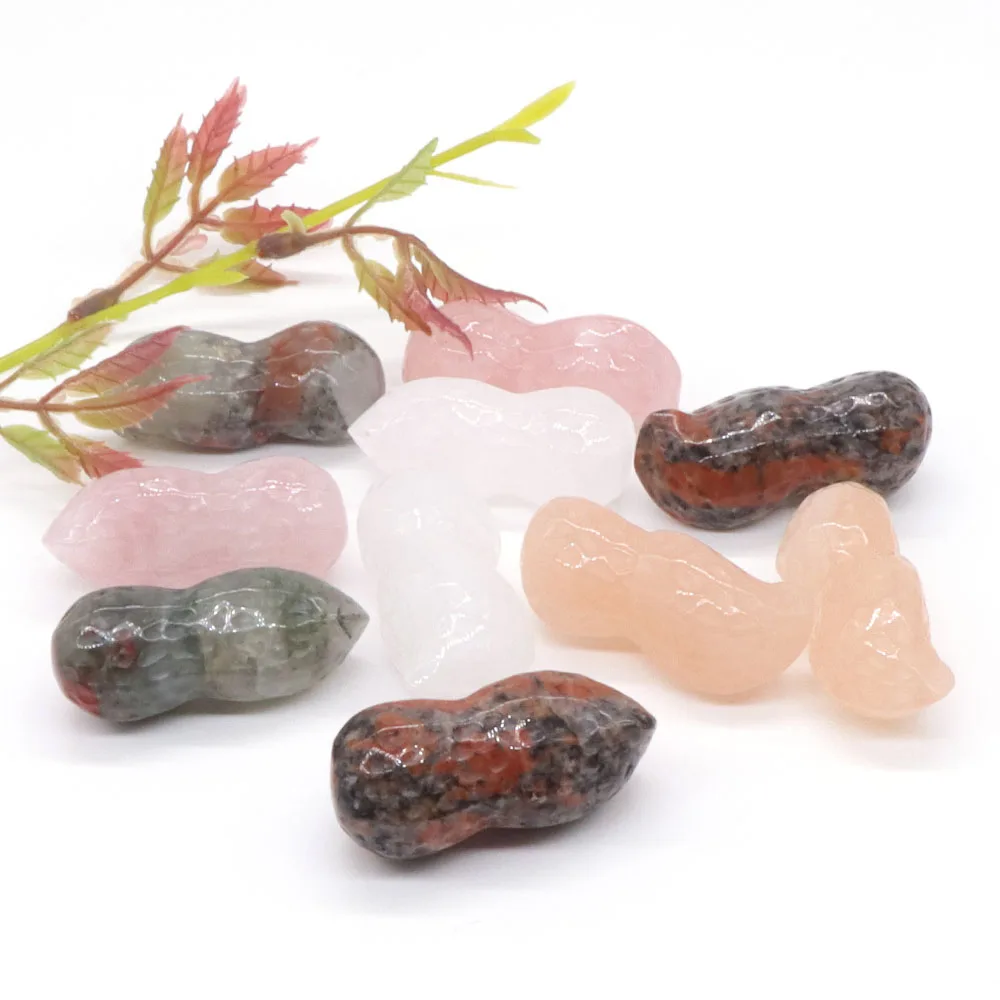 

Фигурка арахиса 1,5 дюйма, натуральные драгоценные камни, восстанавливающая Кристалл Рейки, статуя из бобовых камней, украшение для дома, под...