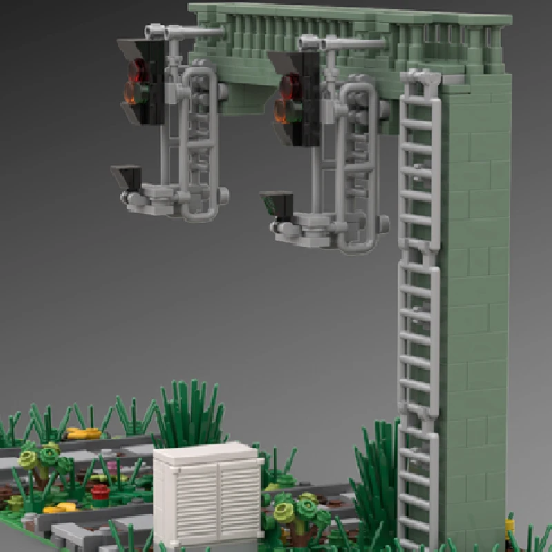 Фото Набор для сборки сигнального моста (542 детали), модульный конструктор MOC, креативный дизайн, развивающая игрушка для мальчиков, подарок на праздник №3