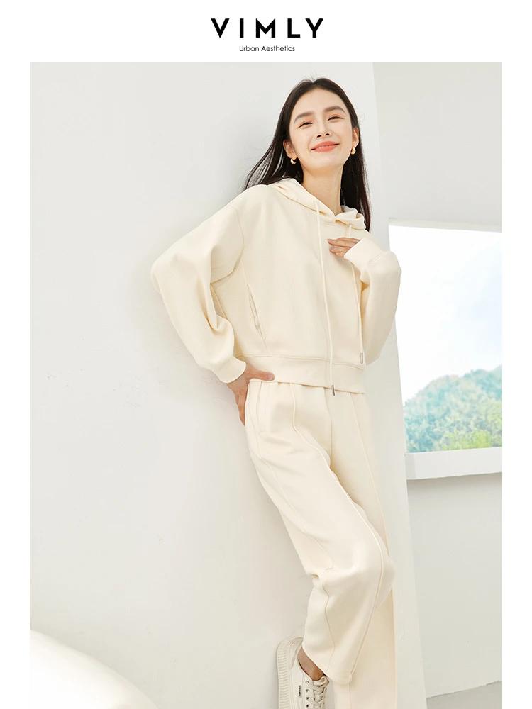 Женский спортивный костюм Vimly пуловер с капюшоном свитшот эластичным поясом