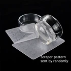 Штамп для дизайна ногтей, круглый узор, силиконовый прозрачный переносной скребок, набор для штамповки ногтей, пластина, трафарет, штамп, скребок для штамповки