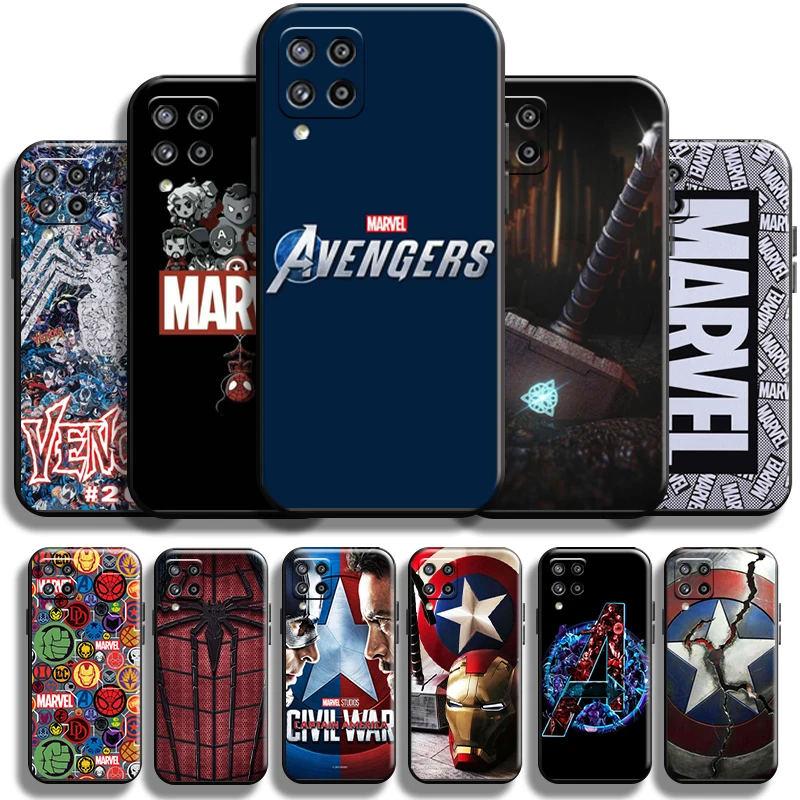 

Marvel Avenger Logo For Samsung Galaxy M32 M32 5G Phone Case Cases Shockproof Liquid Silicon Funda Full Protection Back Soft