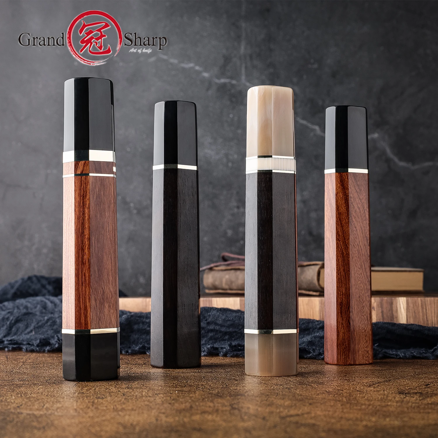 Grandsharp японский восьмиугольный материал из черного дерева и железа в пустыне