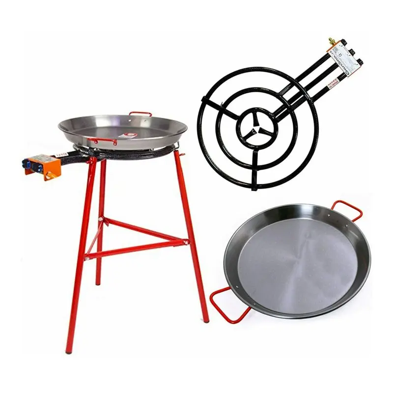 

Paella Pan Set w/ Burner, 28-In Carbon Steel Pan & Reinforced Legs