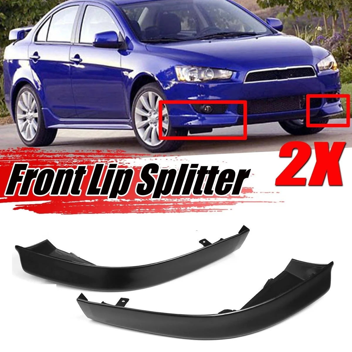 2 шт. защитный диффузор для переднего бампера Mitsubishi Lancer 2008-2018