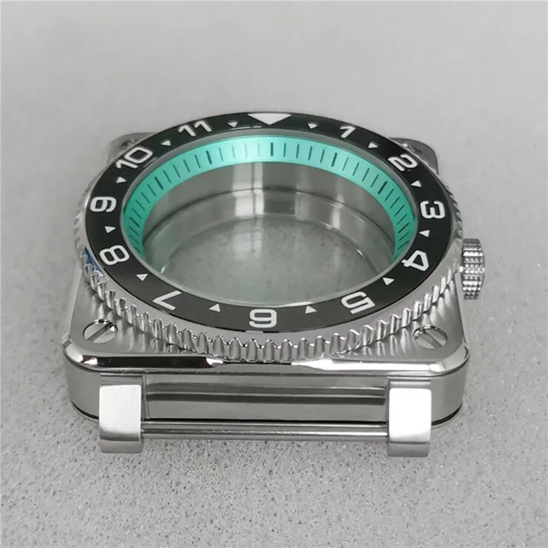42MM Square Watch Case for NH35/NH36 Movement Sapphire Glass Stainless Steel Case Watches Modified Kits Blue Inner Shadow enlarge