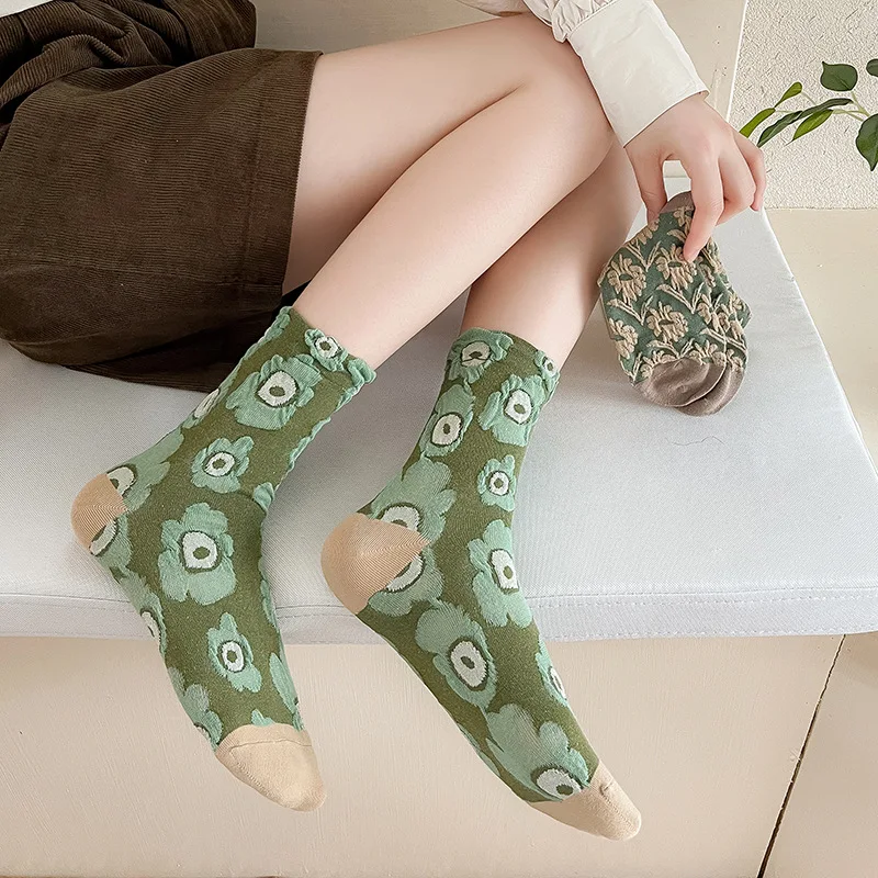 Hand-painted original tide socks retro medium tube couple socks literary socks street cartoon cotton socks
