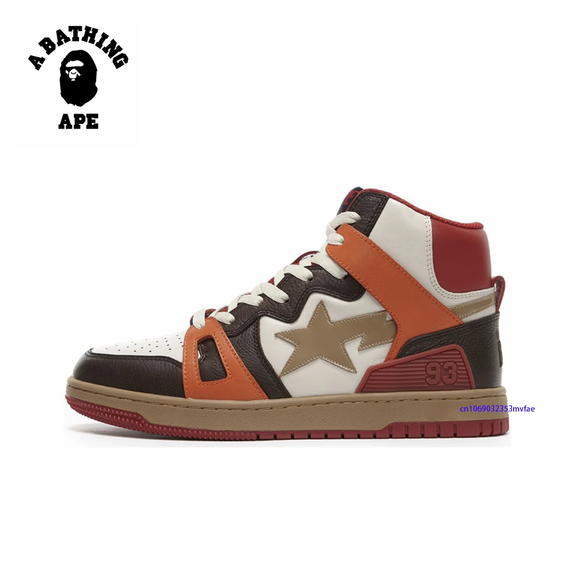 A BATHING APE Men and Women Vibe 93 Hi Skateboarding Sports Sneakers Unisex Breathable Bapesta High Upper STA Walking Shoes