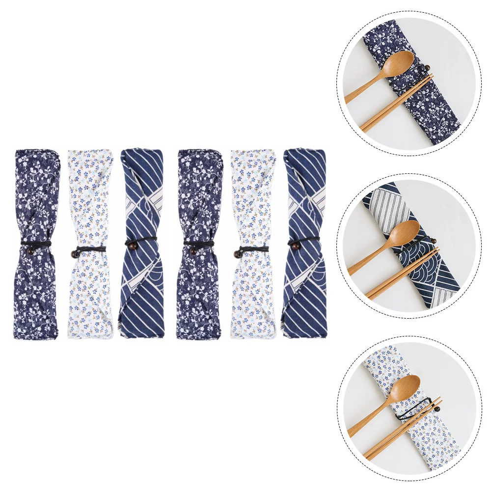 

Casecutlery Pouch Utensil Holder Carrying Travel Chopstick Storage Reusable Tablewarestraw Handlesflatware Chopsticks Canvas