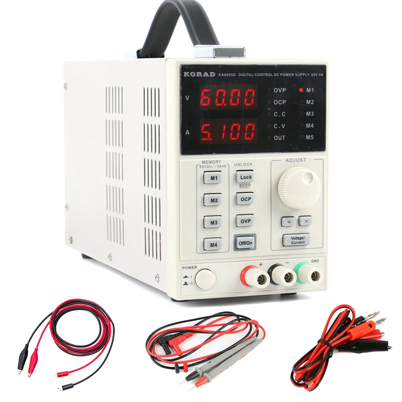 

KORAD KA6005D Digital Regulated Programmable Precision Variable Adjustable Linear Switch DC Power Supply 60V 5A 0.01V 0.001A