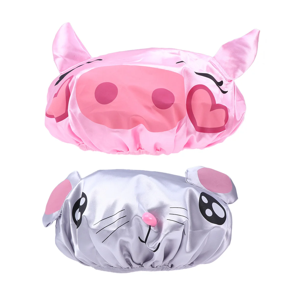 

2Pc Baby PVC Waterproof Cartoon Little and Shower Satin Bathing Hat Shower for Children Kids