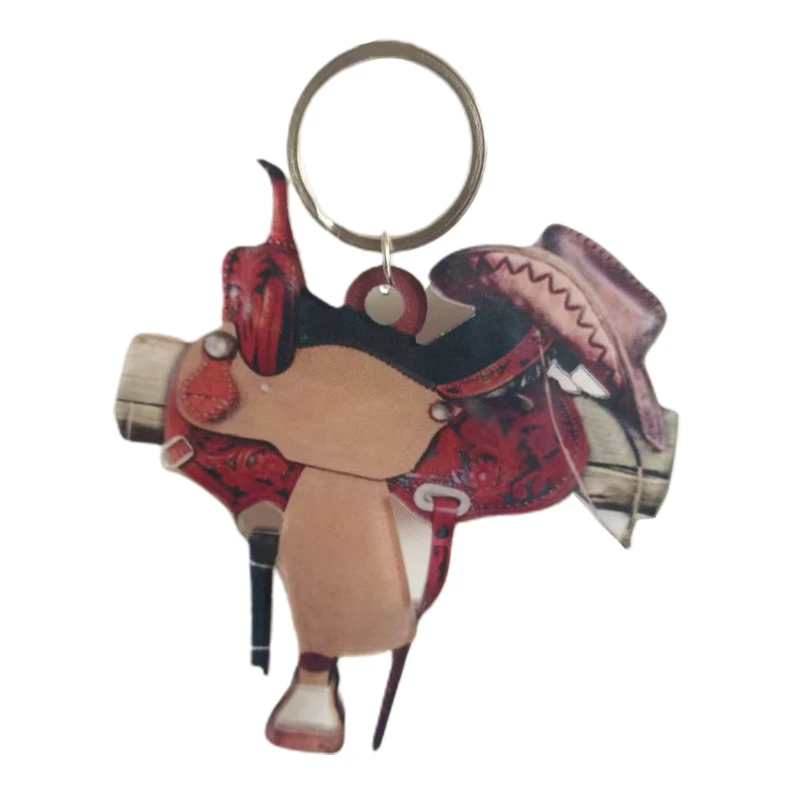 

Saddle Acrylic Car Pendant Keychain Hanging Charms Acrylic Horse Saddle Ornament