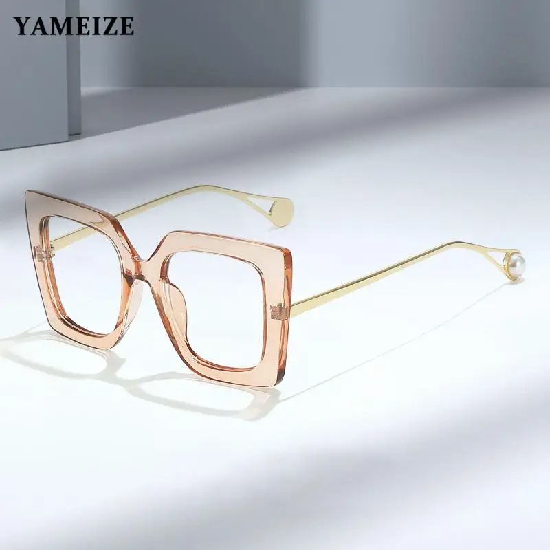 

Очки YAMEIZE прозрачные для мужчин и женщин, модные большие квадратные очки с защитой для компьютерных глаз, с защитой от синего света, с блокир...