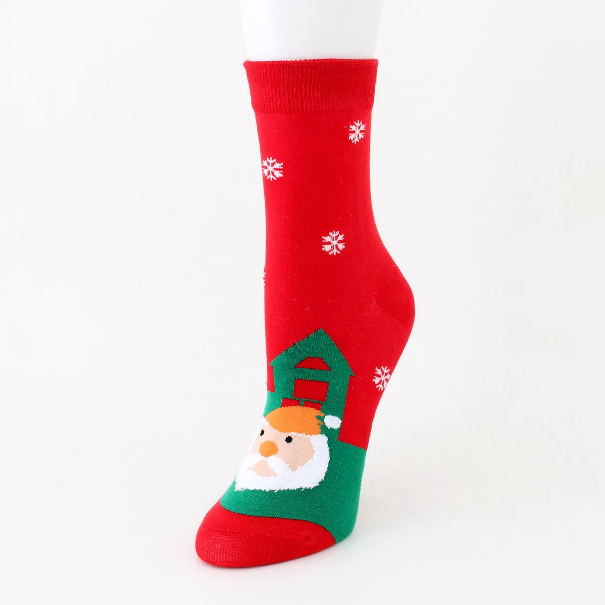 12 Pairs of Winter New Christmas Socks Cartoon Santa Elk Straight Women's Socks Cute Holiday Gift Socks
