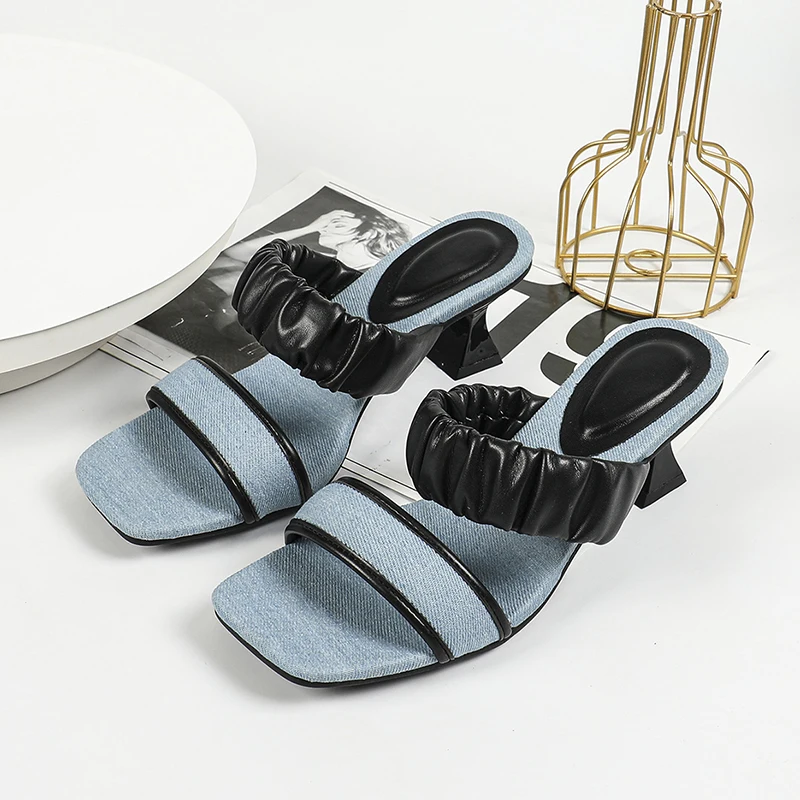 Женские босоножки Kcenid летние лаконичные слипоны из денима новинка модные