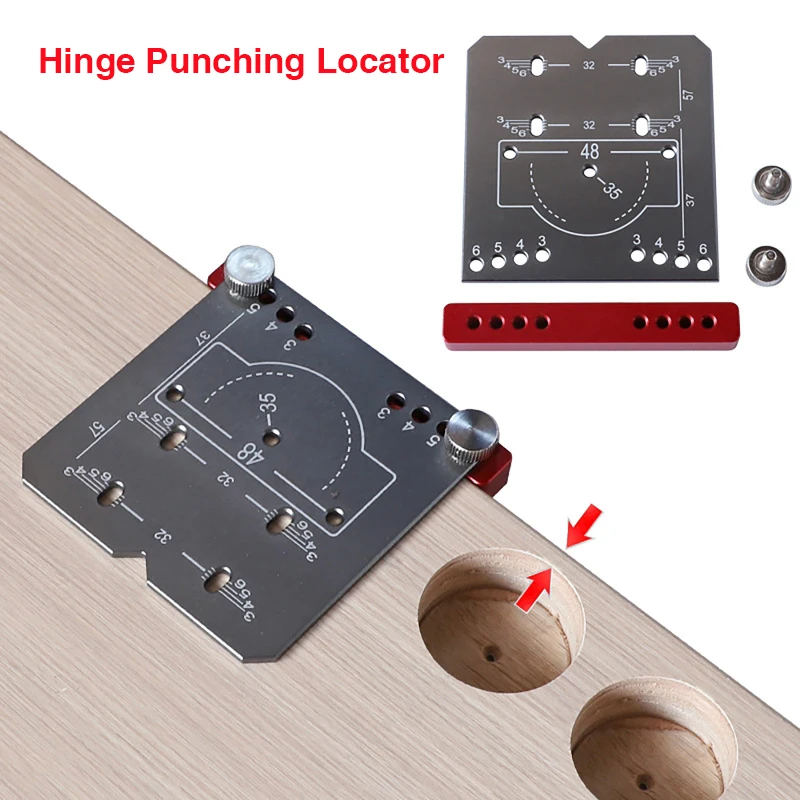 

35mm Hinge Punching Locator Adjustable Margin Marking Positioning Plate Hinge Opening Auxiliary Tool Hinge Positioning Ruler