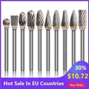 Набор алмазных сверл Dremel, набор из 10 насадок из карбида вольфрама с хвостовиком 18, для шлифовки металла и дерева
