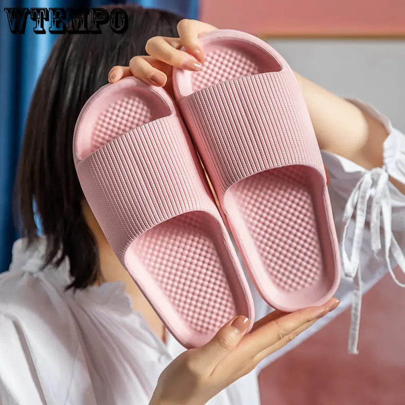 WTEMPO Summer Slippers Simple Plain Soft Bottom Home Sandals Indoor Household Non-slip Silent Fashion Unisex Shoes Dropshipping