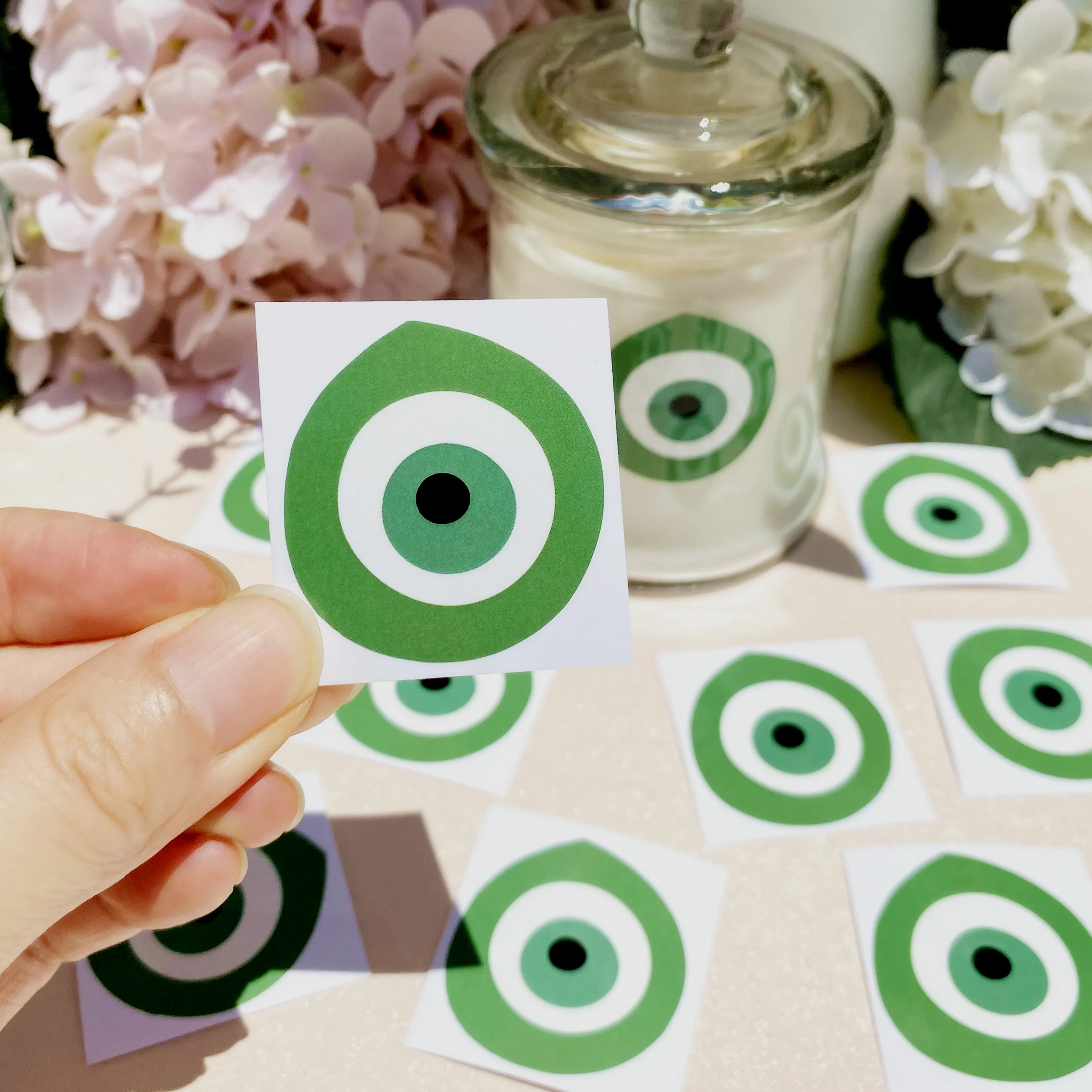 

Зеленые наклейки от сглаза на удачу виниловые наклейки летние праздничные украшения для новорожденных на выпускной вечевечерние